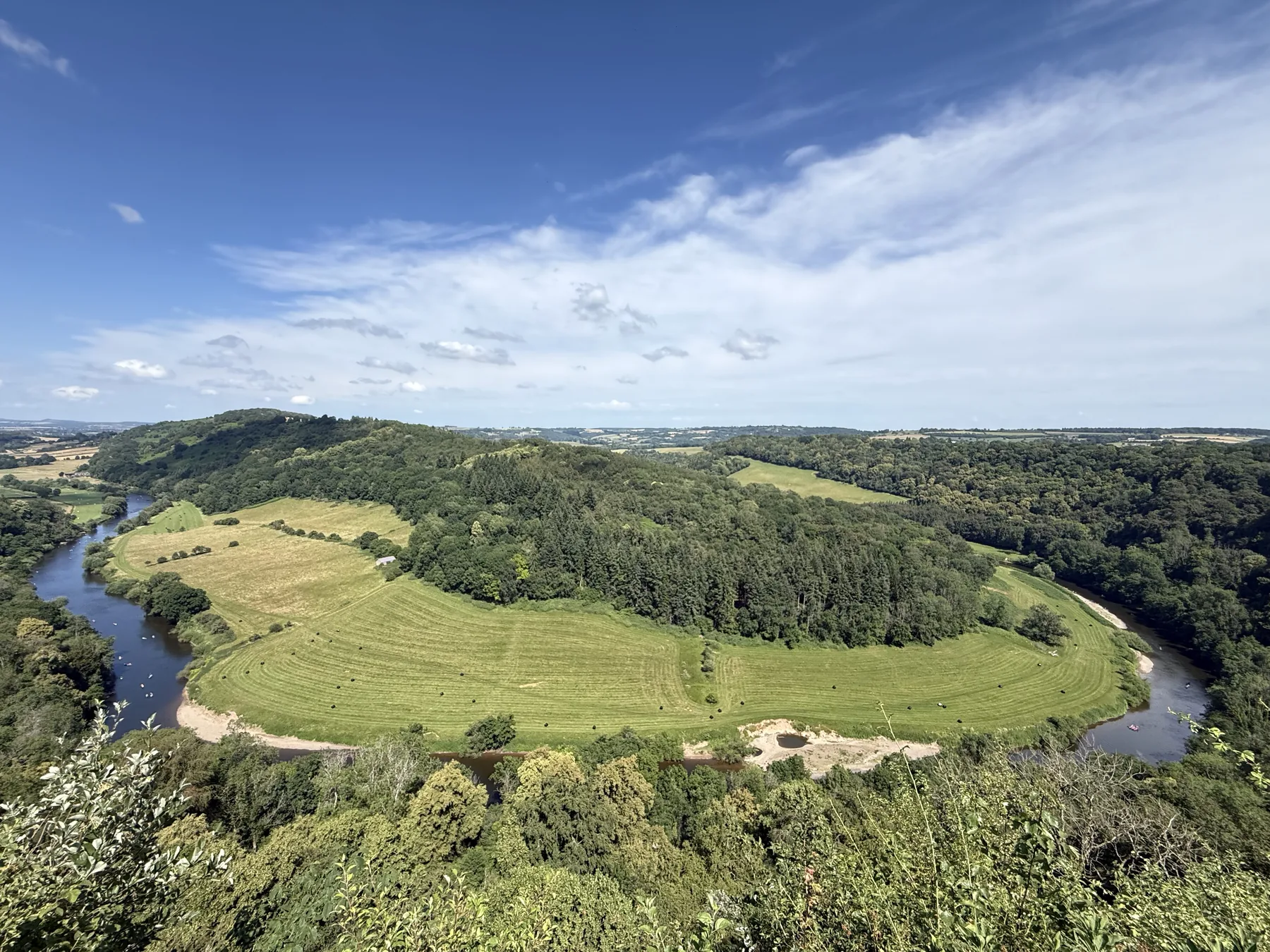The River Wye curving through the valley below Symonds Yat Rock.